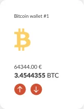 Bitcoin wallet balance in BTC and euros