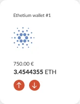 Ethereum wallet balance in ETH and euros