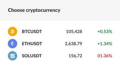 Crypto prices dashboard showing market trends